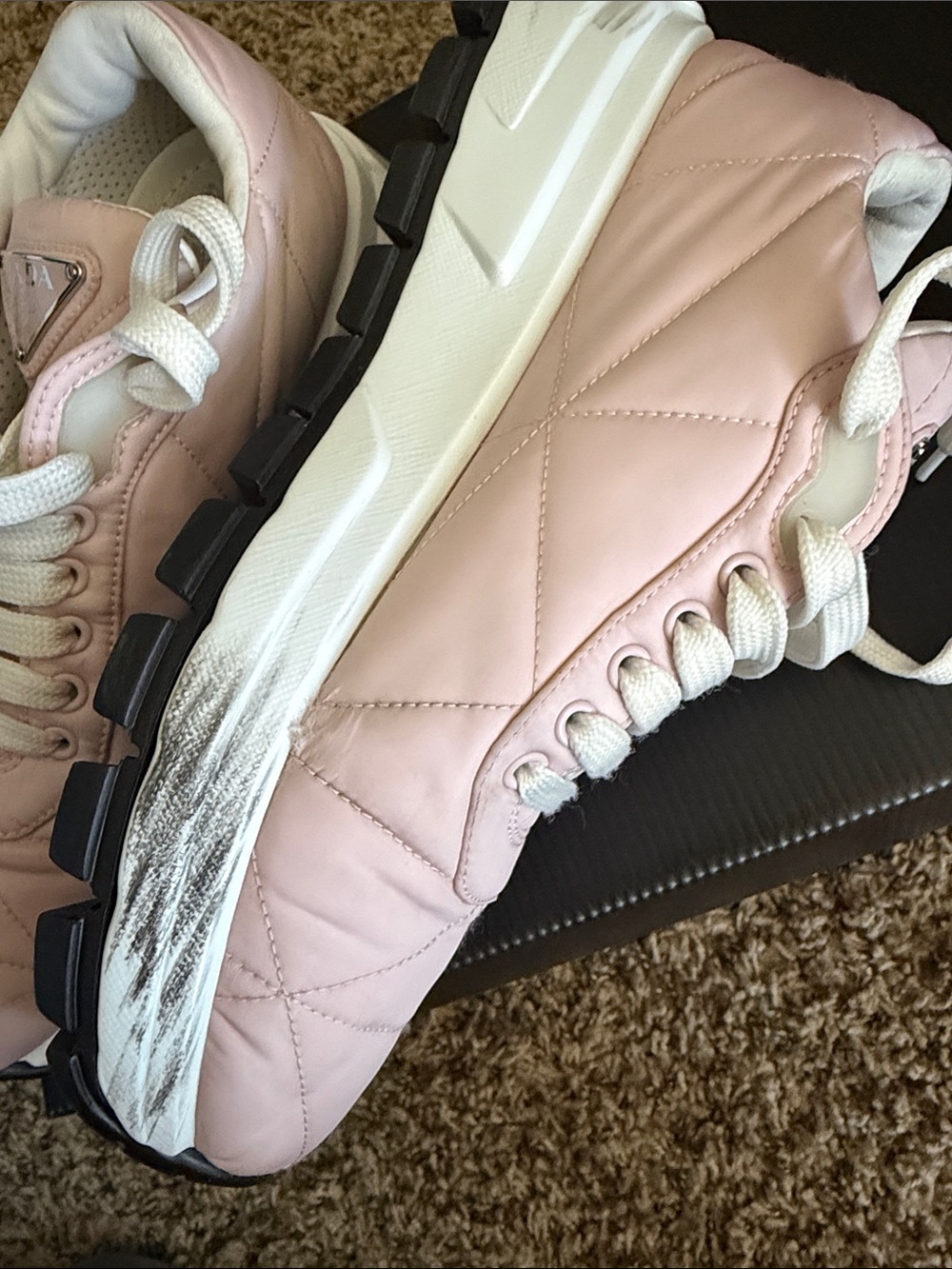 PRADA Lightweight PRAX Sneakers - Rose Pink White - - Picture 12 of 13